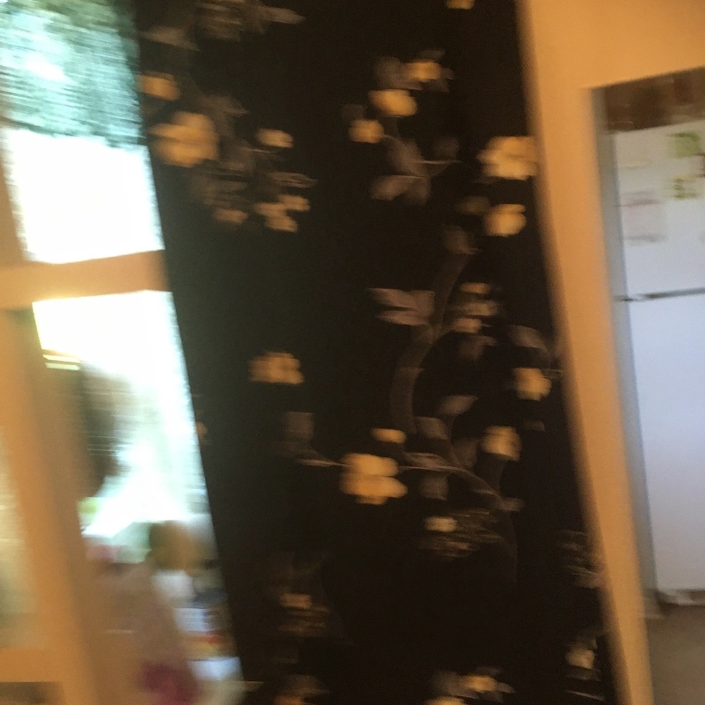 Long black skirt with yellow flowers